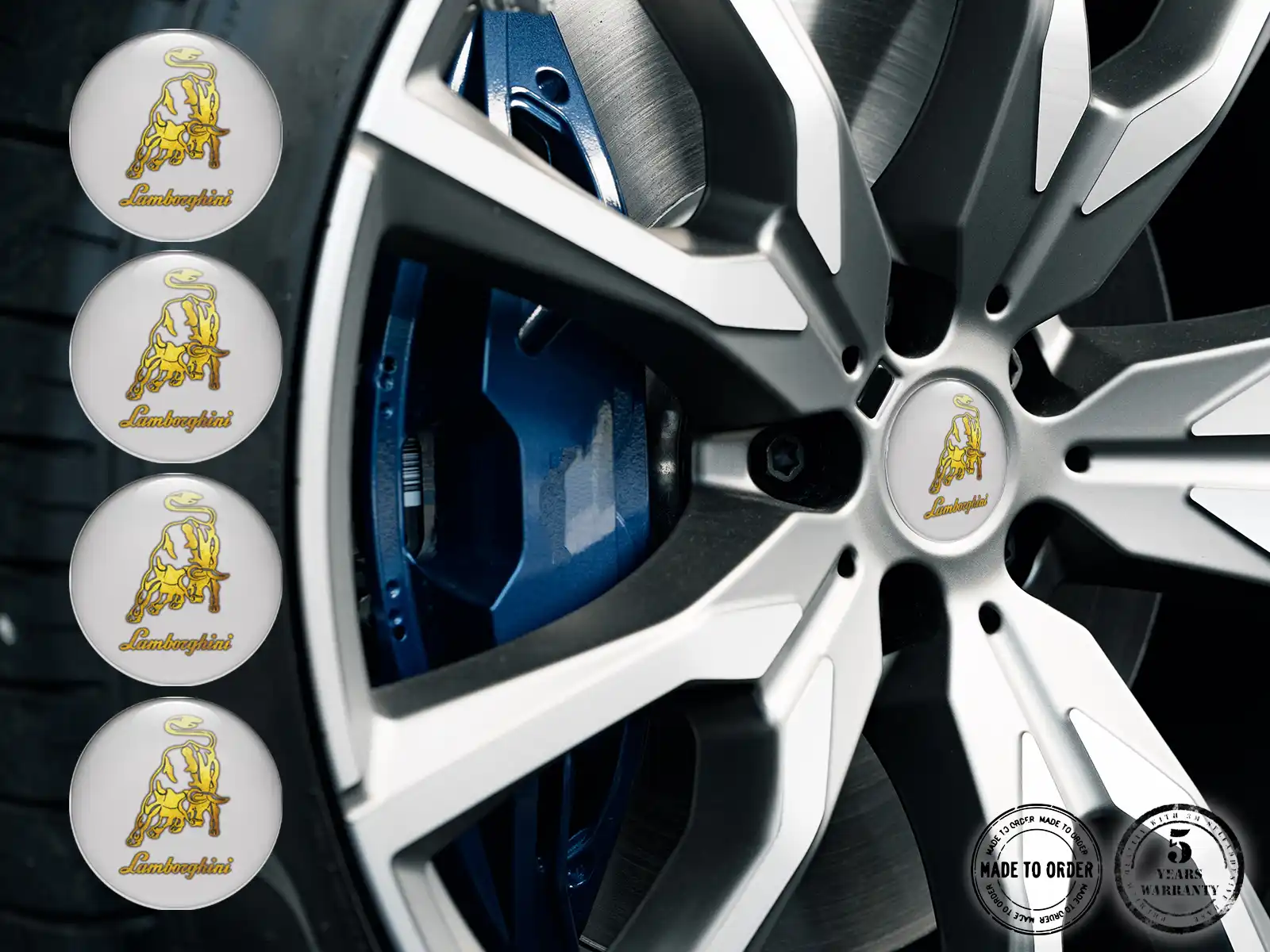 Lamborghini Gewölbtes Label Logo Premium Silikon-Sticker